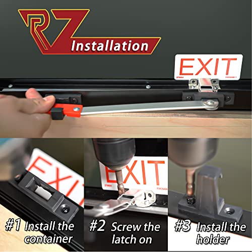 Aucuda RV EXIT Window Latch Bracket - Black Stainless Steel Replacement Hardware for Camper Windows