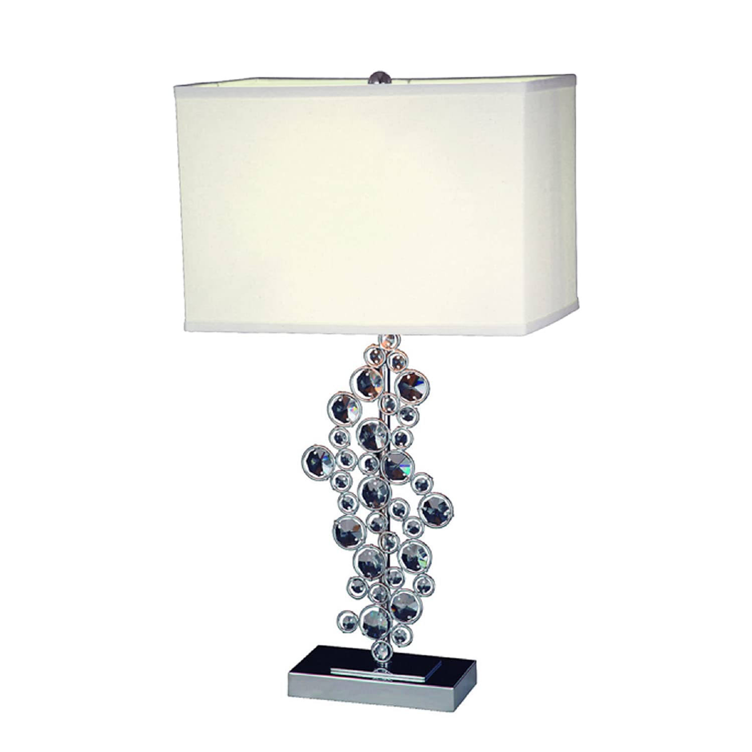Elegant Designs Chrome Table Lamp - LT1027-CHR, 14x9x26.25", Crystal Sequin Finish