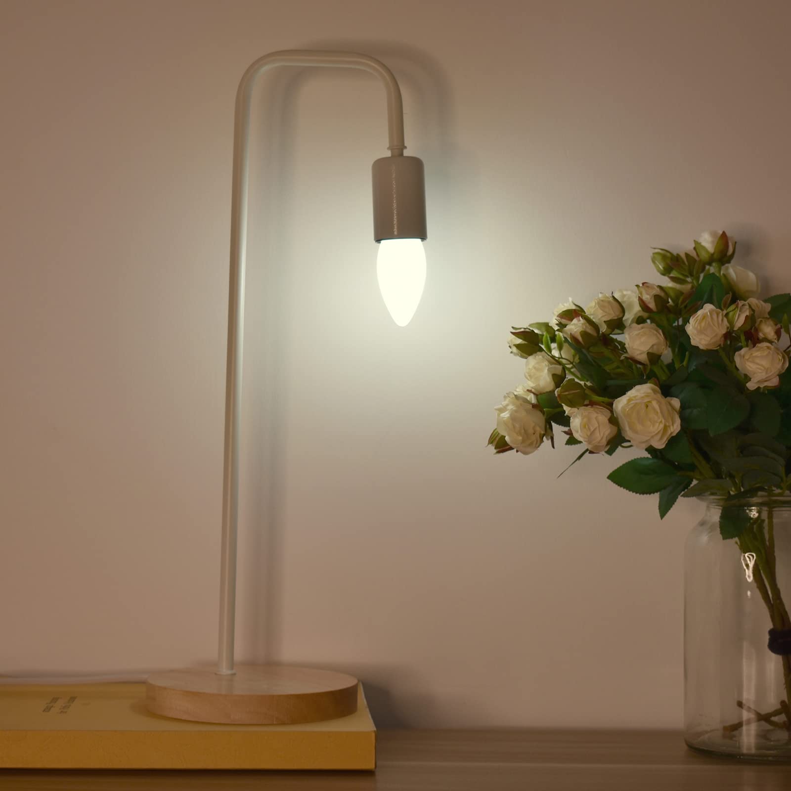 40W Equivalent B11 Led Light Bulb, Soft White 3000K, Milky Glass, 400Lm, Dimmable, 4 Watt E26 Standard Base Led Candelabra Bulbs