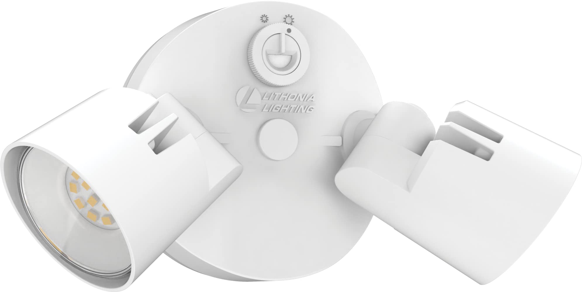 Lithonia Lighting HGX LED Flood Light, 2-Light, 750-2750 Lumens, Photocell Sensor, White, Aluminum
