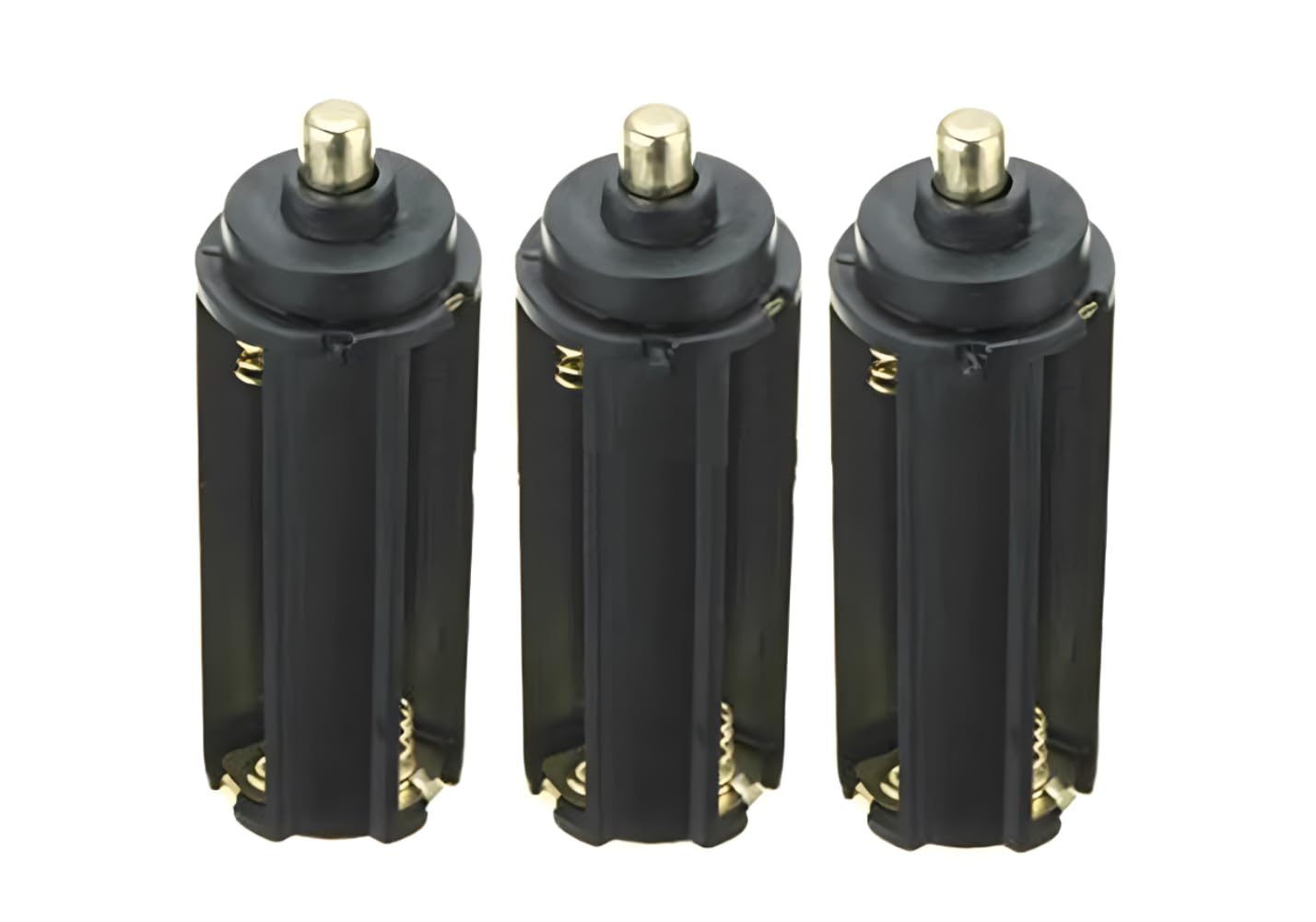 Cafurty Plastic Battery Adapter Tube Set for Handheld Flashlight - 3pcs - Black - Model CAGM098