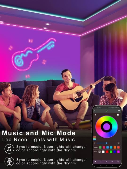 Ledagic 100ft RGB Neon Rope Lights, IP65 Waterproof, Flexible LED Strip with App & Remote Control, Ideal for Indoor/Outdoor Use