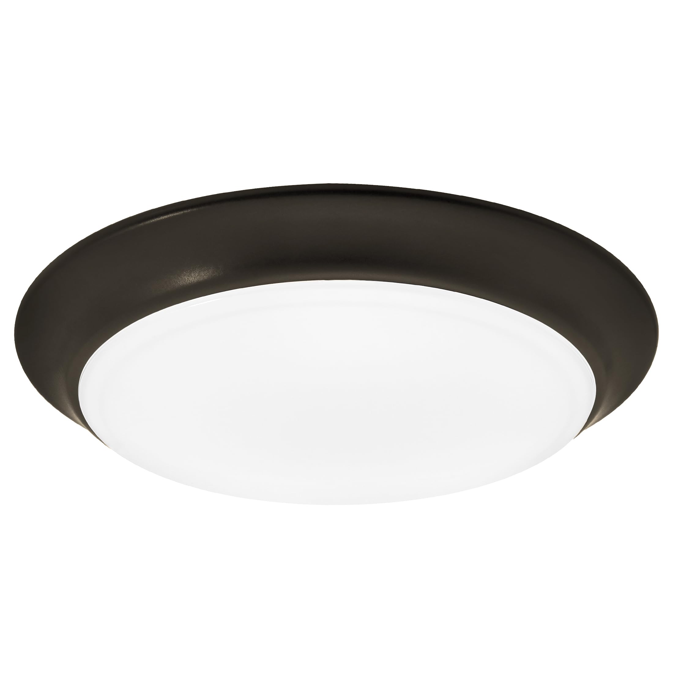 Maxxima 7 In. Bronze Slim Round Led Flush Mount Ceiling Light Fixture, Led Disk Light 900 Lumens, Warm White 3000K Dimmable Dome