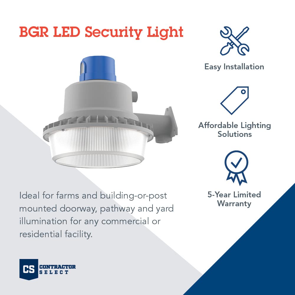 Lithonia Lighting Outdoor LED Security Light, Dusk to Dawn, Adjustable Lumens, Gray, Model BGR ALO SWW2 MVOLT PER DNA M2