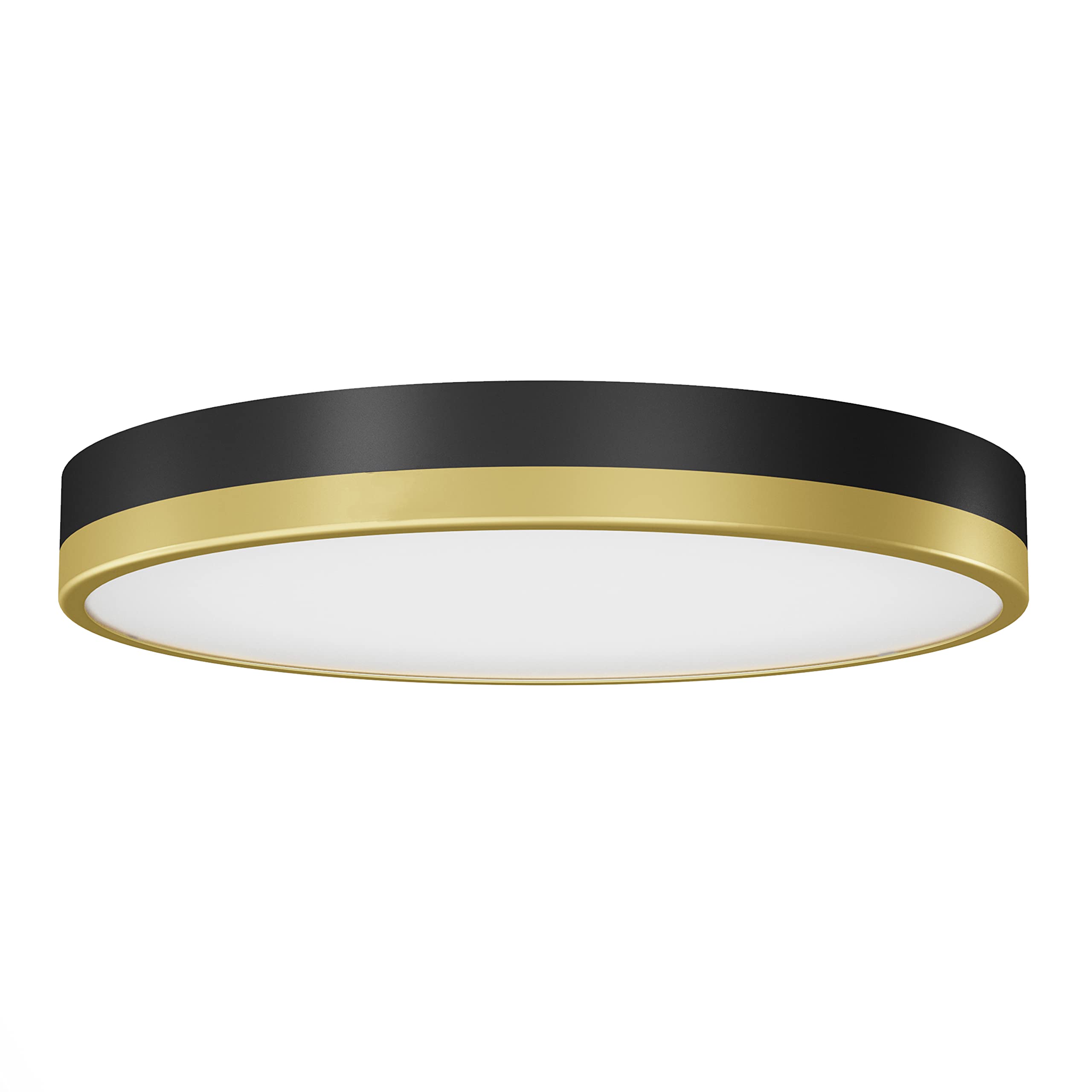 Artika Kent Led Flushmount Ceiling Light Fixture, Black And Gold, Alloy Steel Design