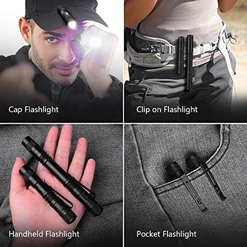 MODOAO Ultra Slim Mini LED Flashlight Tactical Torch 9cm, Model sdt-356, Color 2C, Portable with Belt Clip