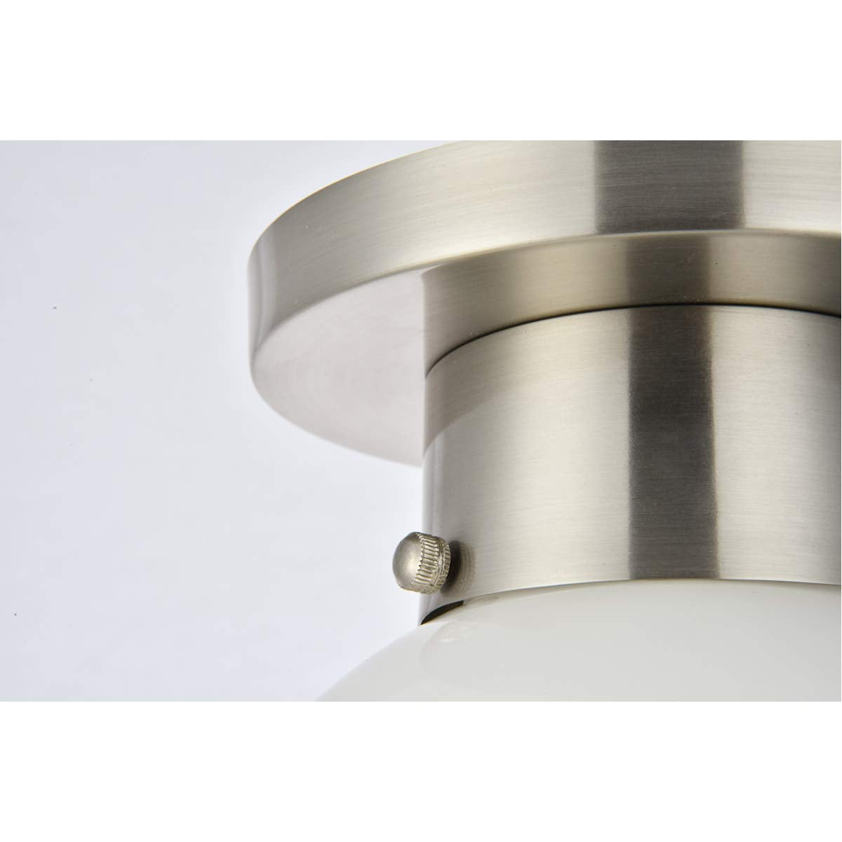 Elegant Lighting Gael 1 Light Flush Mount - 8&quot; Burnished Nickel, Metal & Frosted Glass
