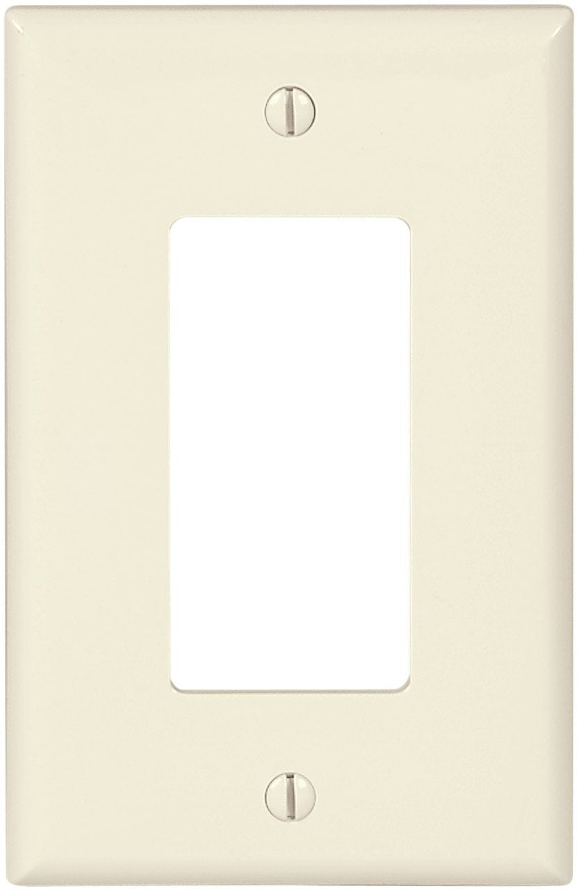 Eaton Pj26La Mid-Size Polycarbonate 1-Gang Decorator Gfci Wallplate, Light Almond