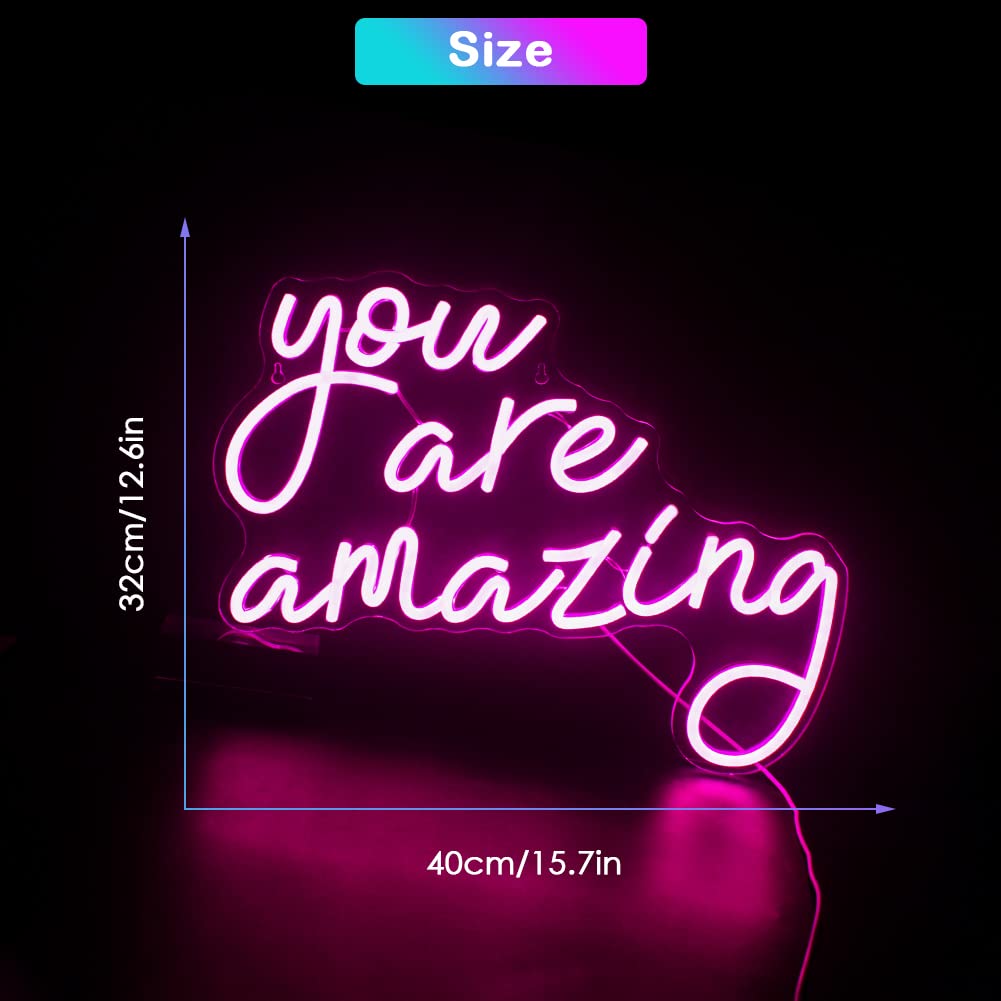 JURONGYILU Neon Sign Pink LED Acrylic Wall Decor for Bedroom, Classroom, Home Bar, Man Cave, Parties, Weddings