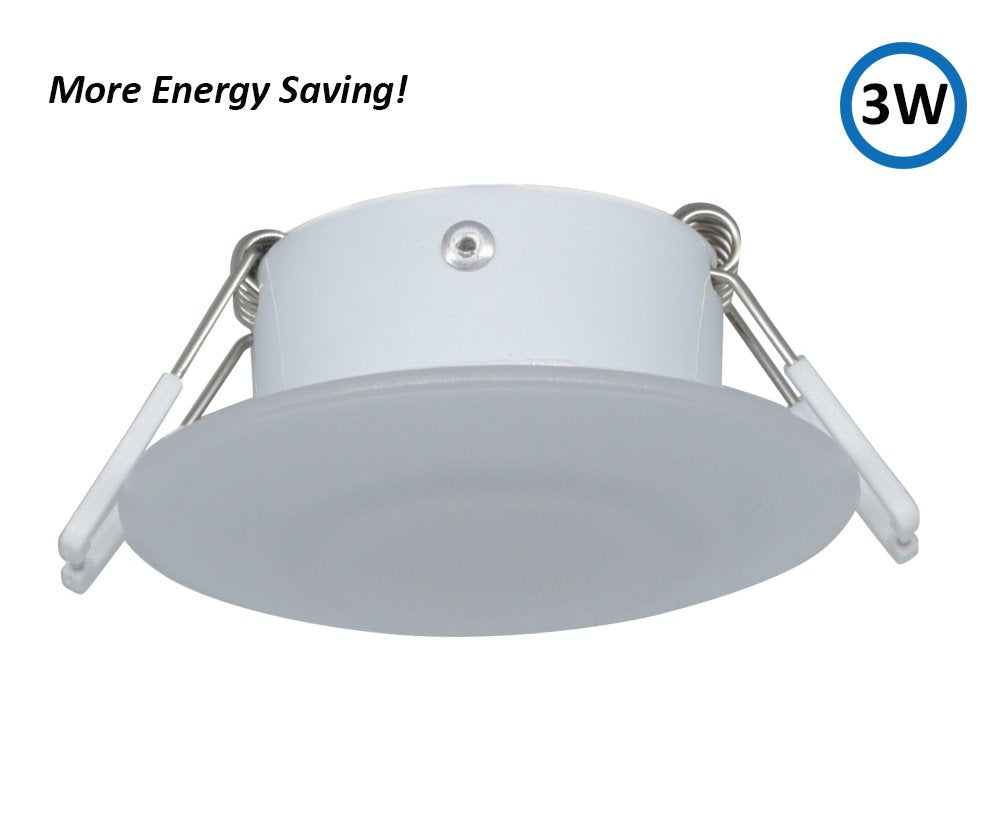 Facon 3 Inch 12V LED RV Puck Light, DLFST3-008/RVR3H-MH34, 3400K Full Aluminum Recessed Mount Down Light, 12Volts Interior Light