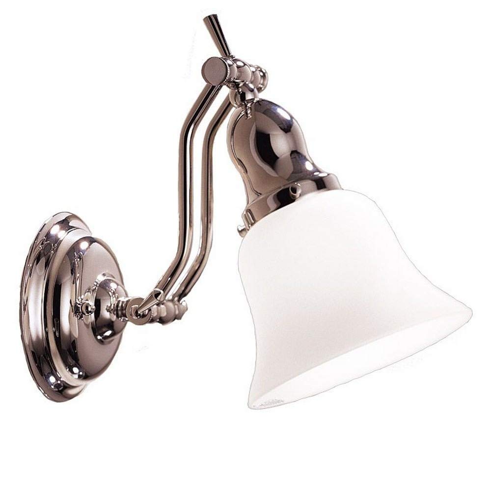 Hadley 1Light Vanity Light  Polished Nickel Finish with Opal Glossy Glass Shade