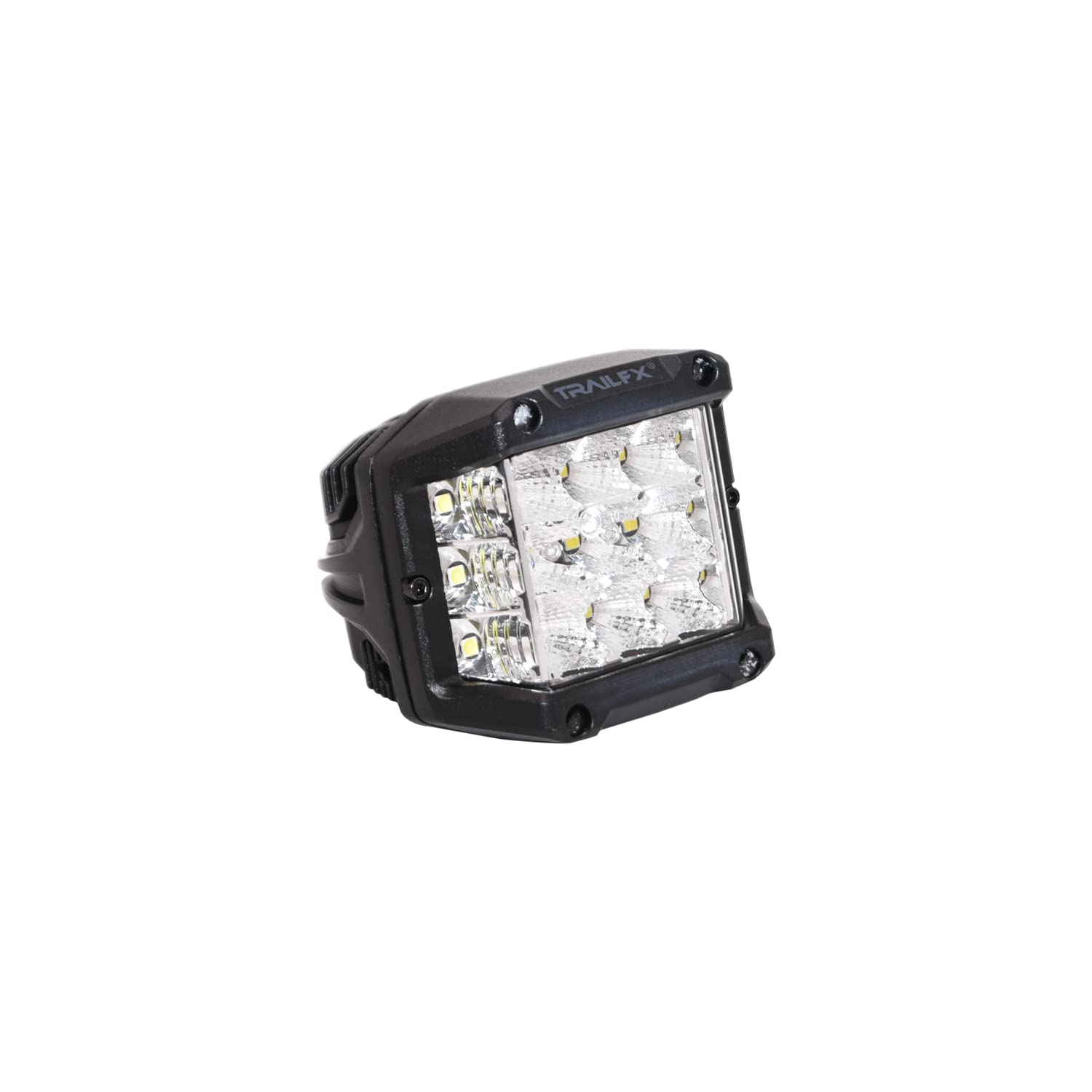 Trailfx 4 Inch Cube LED Light - Spot/Flood Combo Beam, 9000 Lumens, Model PODSIDEF, Includes Wiring Harness & Mounting Hardware