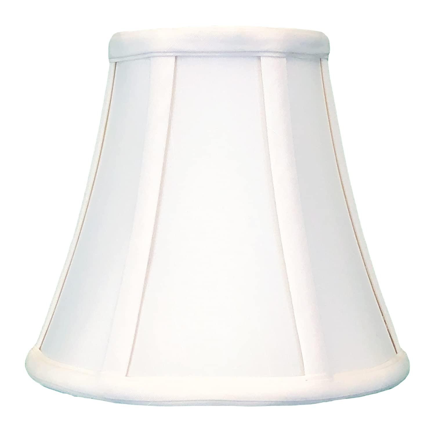 Royal Designs, Inc. True Bell Lamp Shade, Faux Silk, 4in x 8in x 6.5in, UNO Fitter, White, Model BS-704UT-8WH