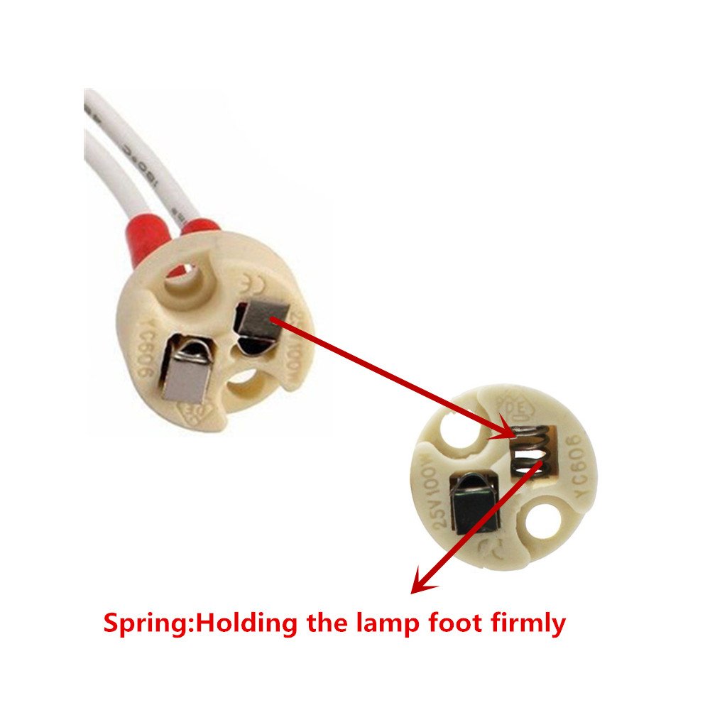 Omto Mr16 Gu5.3 Gy6.35 Lamp Socket, Common To Miniature Bi-Pin Base G4 G6.35 Gx5.3 Gz4 Mr11, Led Halogen Incandescent Led Socket