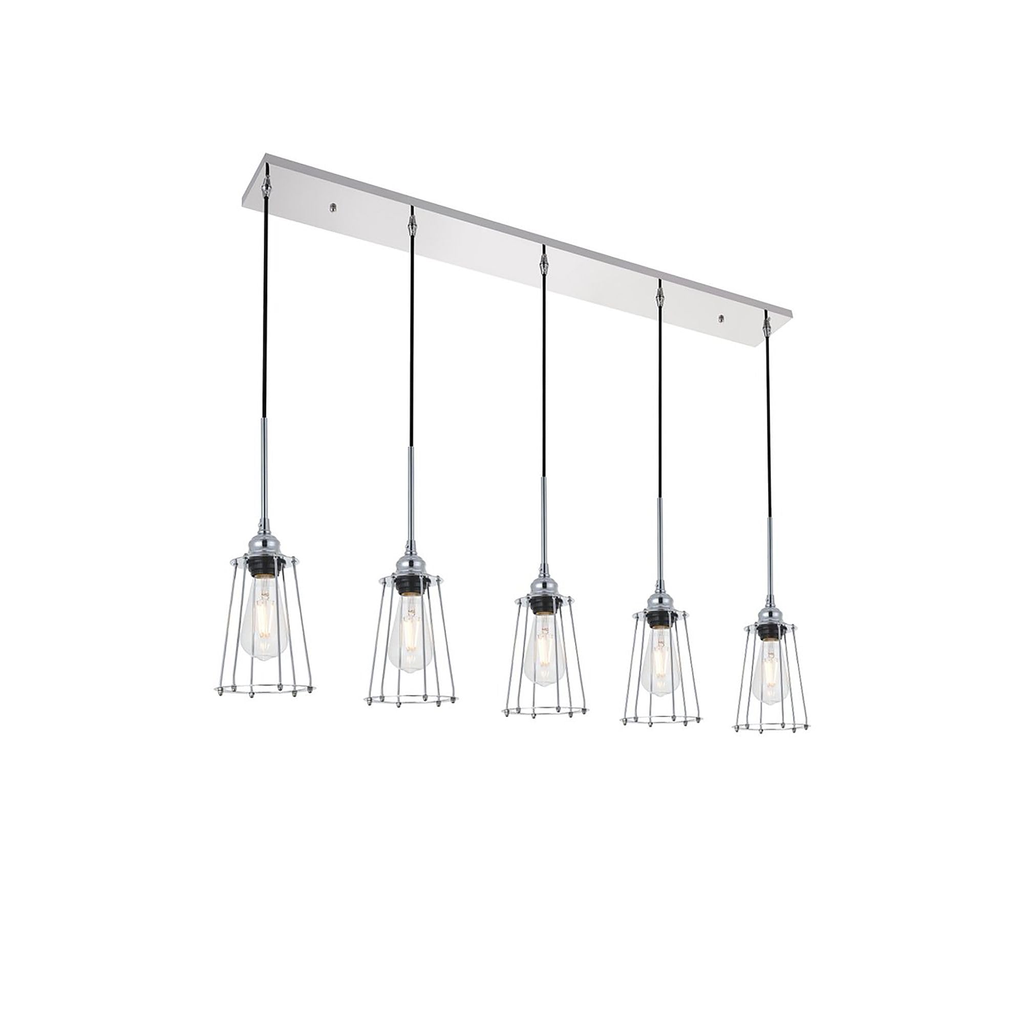 Living District Indoor Modern Home Decorative Bright Ceiling Auspice 5 Light Chrome Pendant