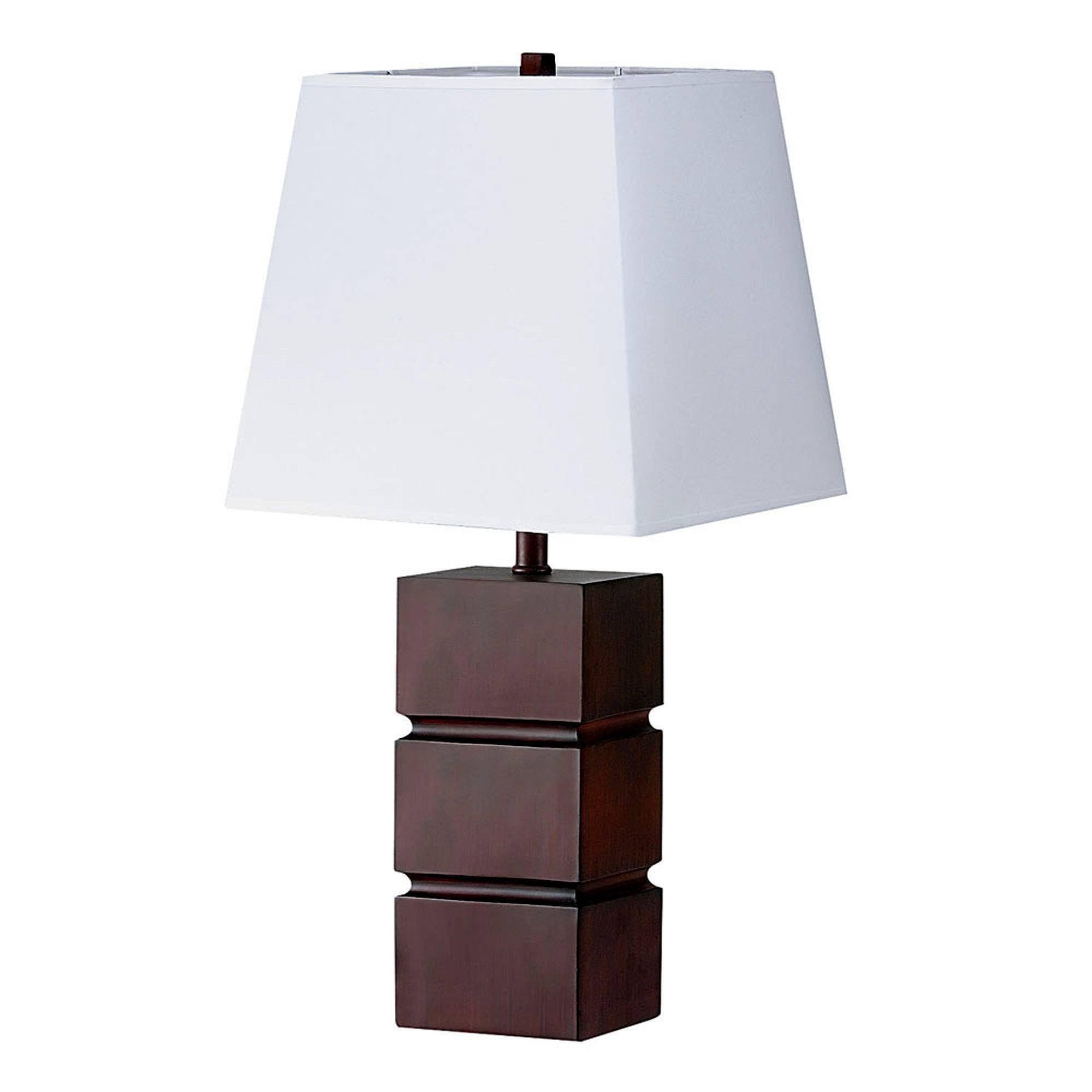 27 Brown Bedside Table Lamp With White Shade