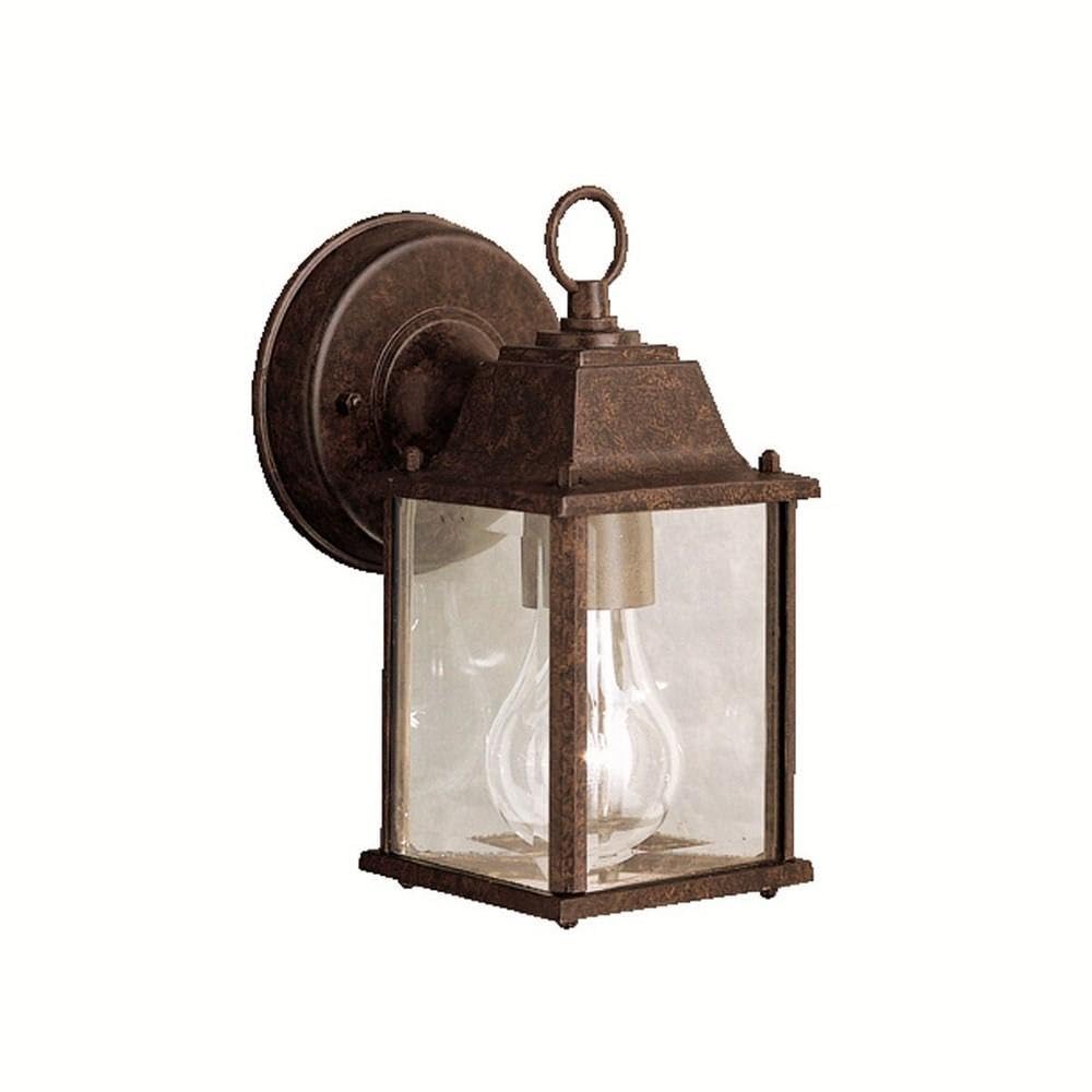 Kichler Barrie 8.5 1 Light Outdoor Wall Light with Clear Beveled Glass in Tannery Bronze