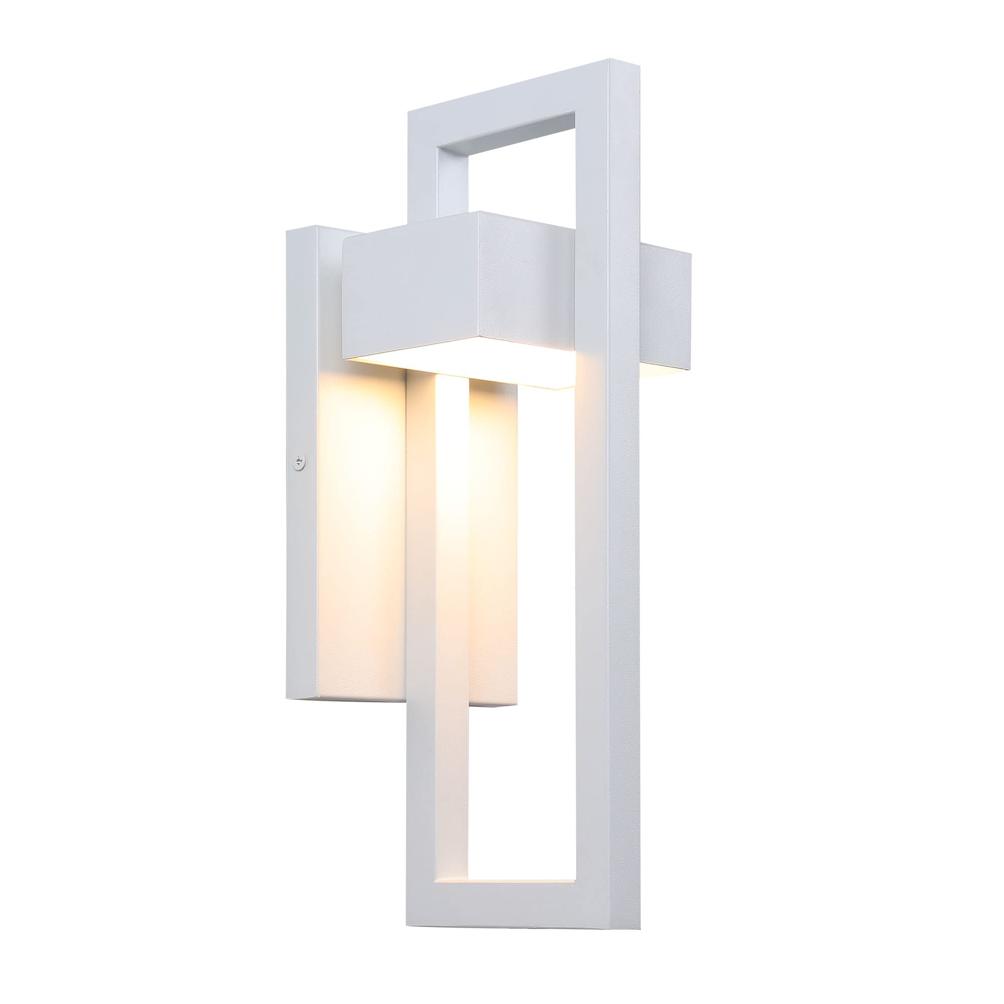 Lamqee Modern Outdoor Wall Light, 3000K Led Sconce, Matte White, 1 Pack For Porch/Garage