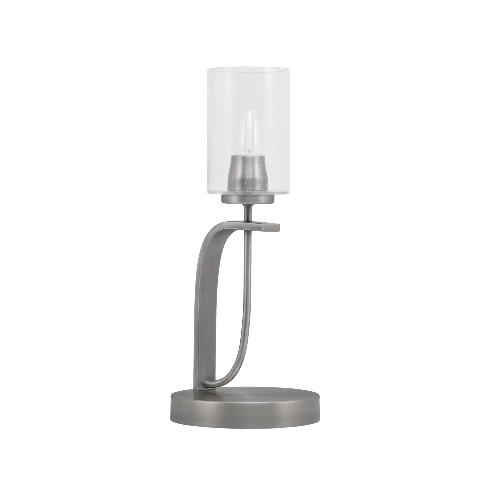 Toltec Lighting Cavella Accent Lamp, Graphite Finish, 4" Clear Bubble Glass