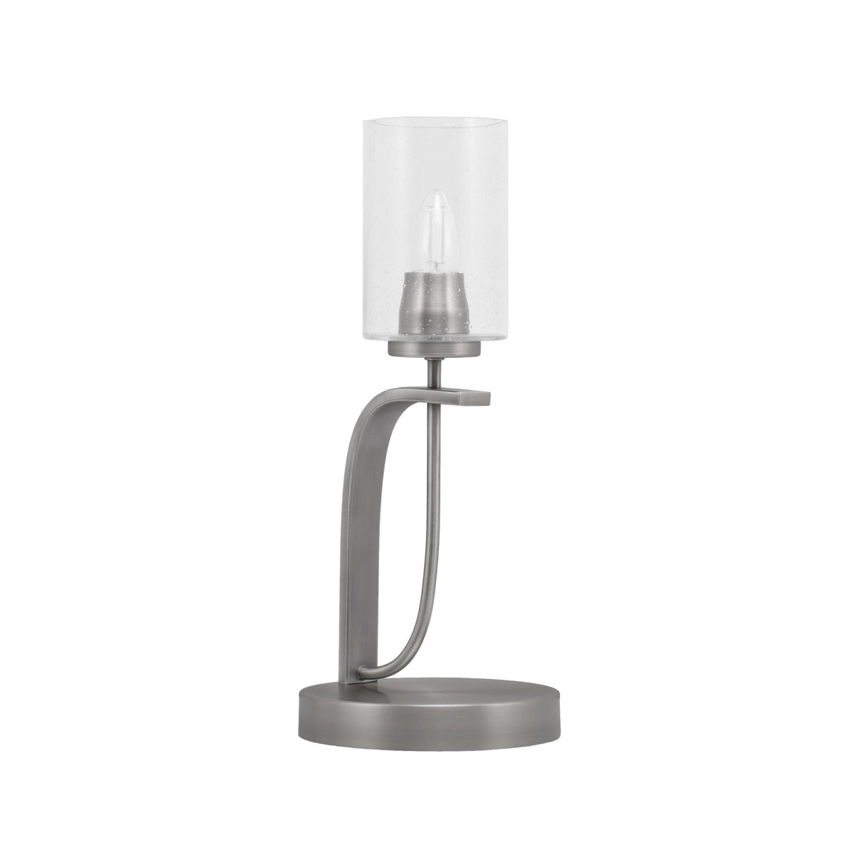 Toltec Lighting Cavella Accent Lamp, Graphite Finish, 4&quot; Clear Bubble Glass