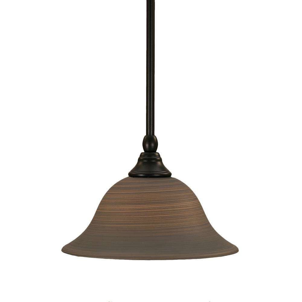 Toltec Lighting 23-Mb-603 Stem Mini Pendant With Hang Straight Swivel With 10&quot; Gray Linen Glass, Matte Black Finish