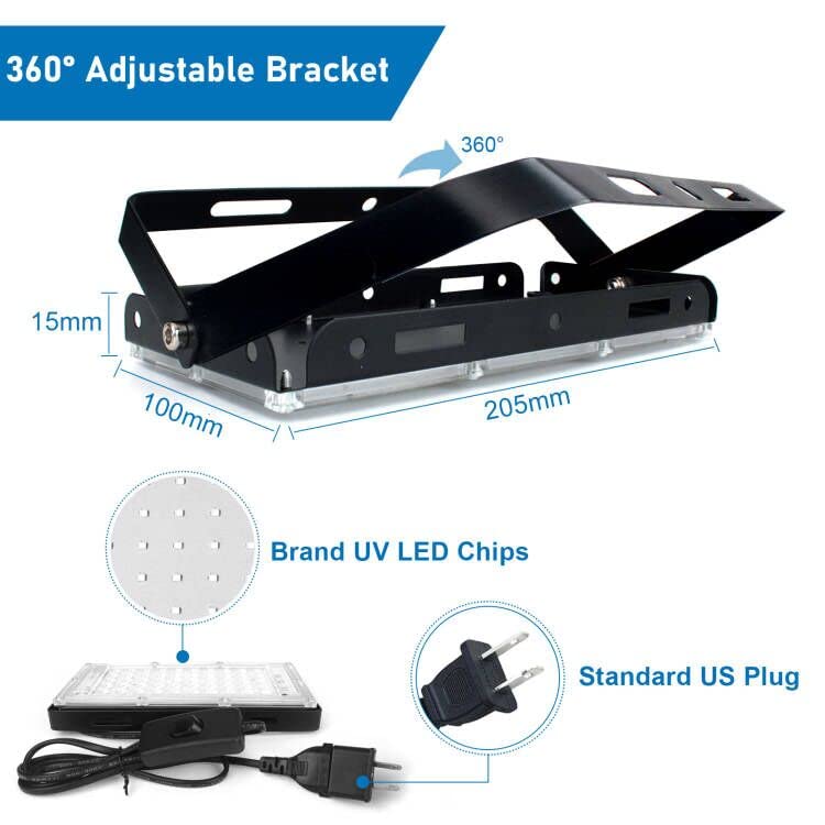 Indmird 50W Black Lights - 2 Pack Blacklight Flood Light For Glow Parties & Halloween Decorations