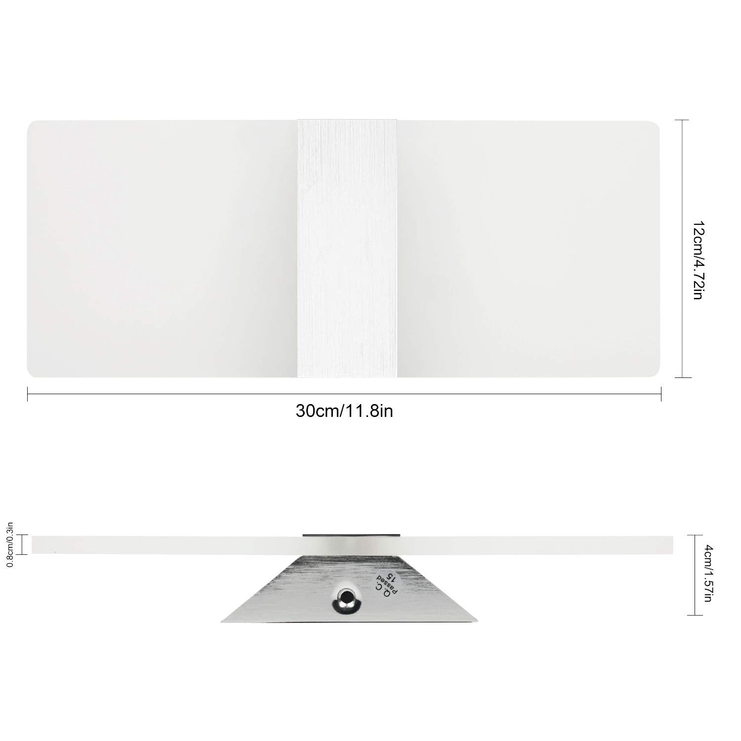 ChangM LED Acrylic Wall Sconce 12W Up Down Lamp Cool White for Bedroom, Corridor, Stairs, Bathroom - 1 Pack