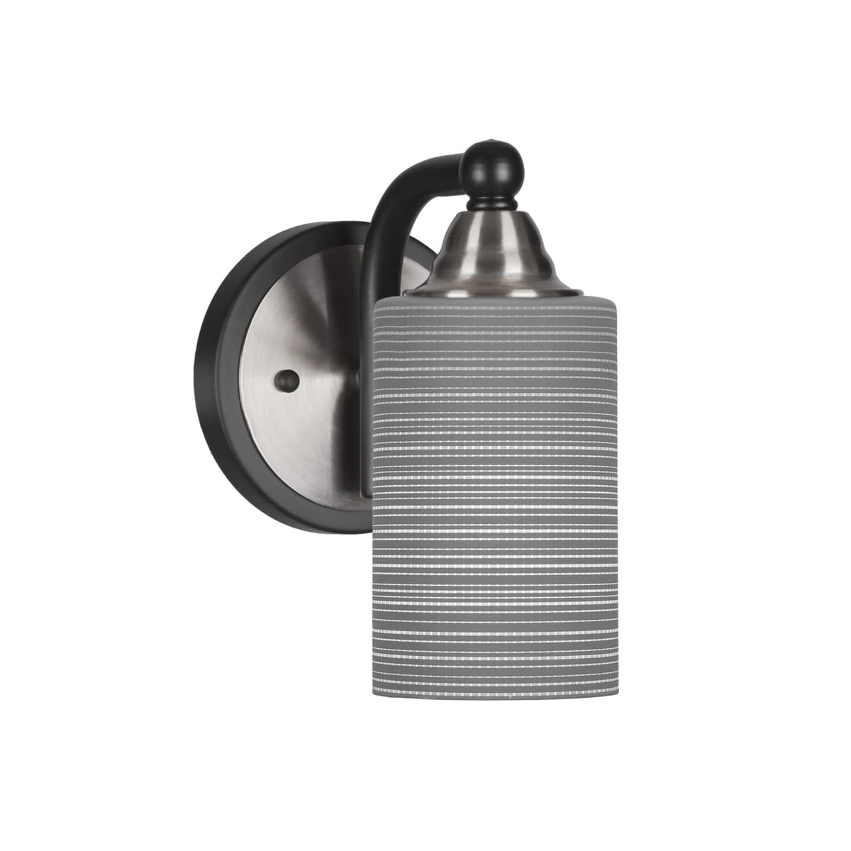Toltec Lighting Paramount 1 Light Wall Sconce In Matte Black & Brushed Nickel (3421-Mbbn-4062)