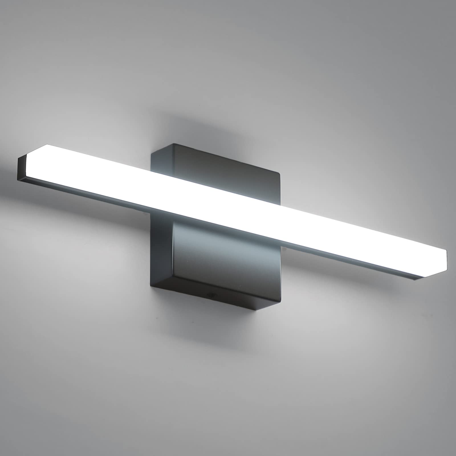 Combuh LED Bathroom Vanity Light Bar Dimmable 16Inch Black Acrylic 6000K Modern Sconce Model 4894773835053