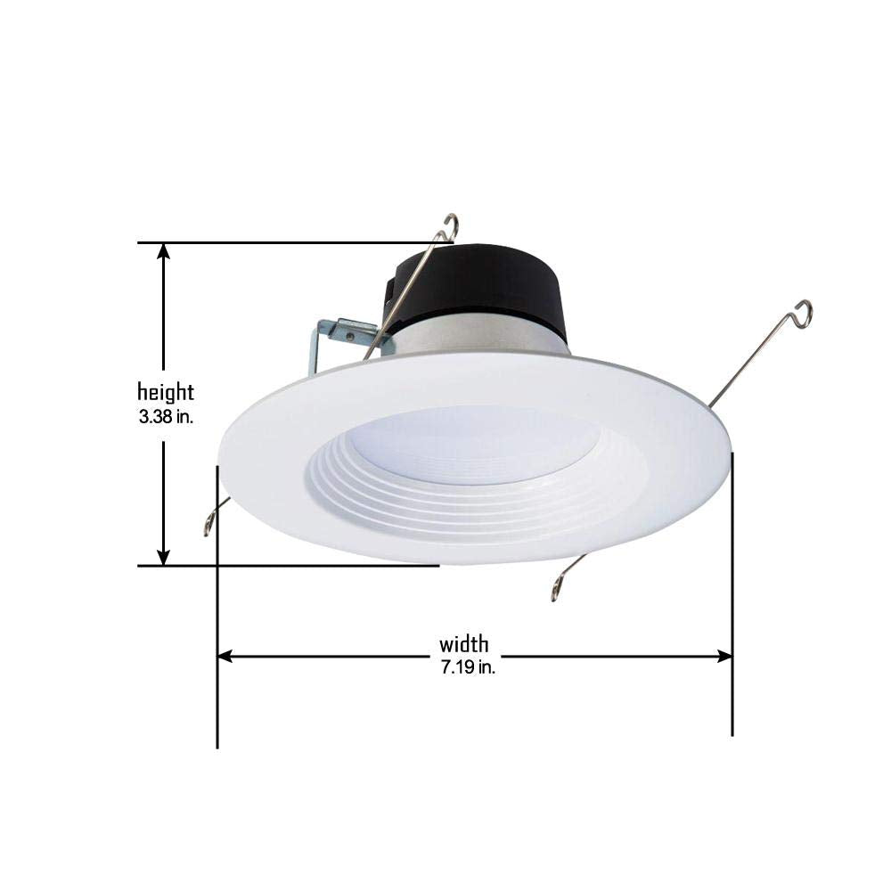 Halo Lt 5/6 Inch Selectable 3Cct (3000-5000K) Integrated Led, White Recessed Light, Dimmable Retrofit Trim (6 Pack)