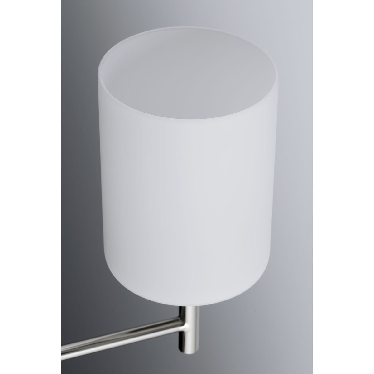 Progress Lighting P4319-104 Replay Collection Etched White Glass Modern Chandelier Light, 5-Light, Polished Nickel