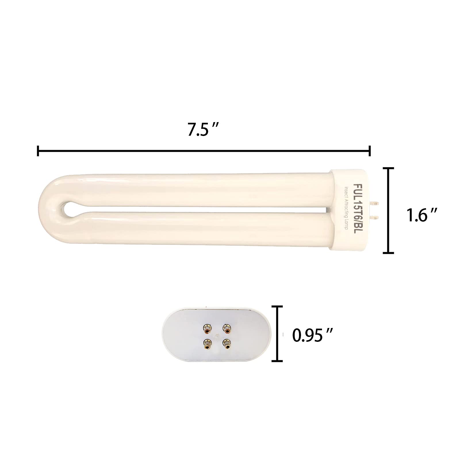 Dameiol 2 Pack Fluorescent Black Light Bulb Replacement FUL-15W 2 Count Copper 2pack