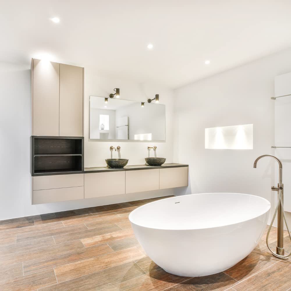 Four Bros Flp 6" Inch Fresnel Glass Lens With White Plastic Trim, 60 Watt Max., For Wet Locations, Shower Can Light Trim, Ul Listed, 4 Pack