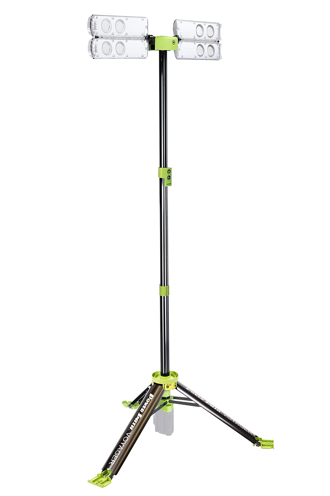 Powersmith Voyager Pvlr8000A-C 8000 Lumen Collapsible Cordless Tripod Led Work Light. Bare Light Only. 3-Way Power. Ac Or Dc Adaptor Or Battery Needed To Use Light