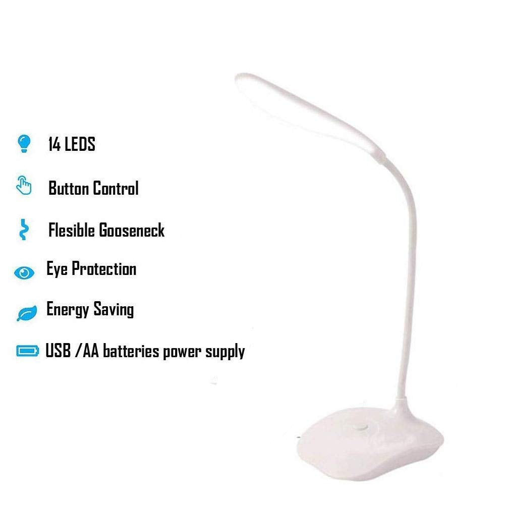 Sosee LED Table Lamp - Portable Eye-Protected Gooseneck Desk Lights, 5 Pack, USB & Battery Powered, Ideal for Dorm, Study, Office, Bedroom