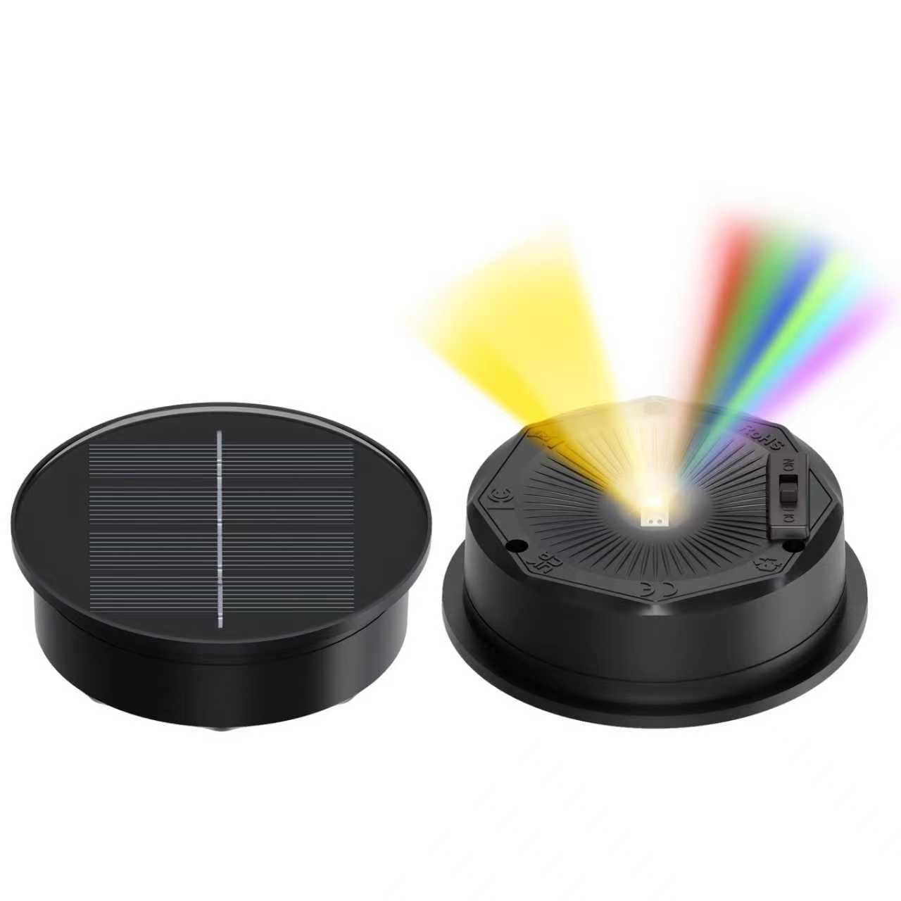 lnsyhouse Solar Light Replacement Top, 3 Mode & 8 Colors Changing Replacement Parts for Solar Lantern (Top 3.15Inch, Bottom 2.83