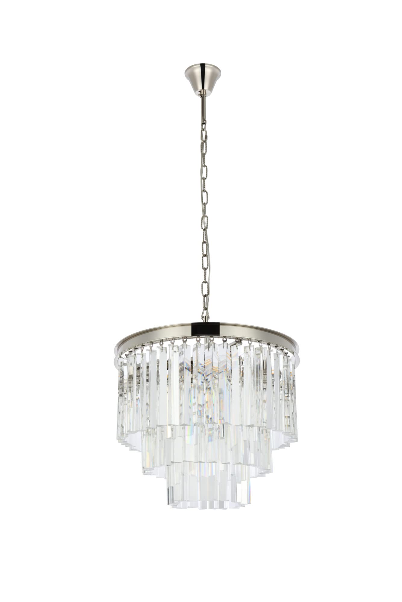 Elegant Lighting Sydney Collection 1201D20Pn/Rc 6-Light Pendant Lamp With Royal Cut Crystals, Polished Nickel Finish