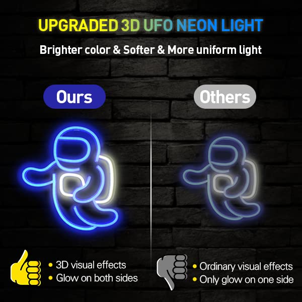 Imegina Astronaut Neon Light Projector - Usb Space Led Sign For Kids Bedroom & Gaming Room Decor