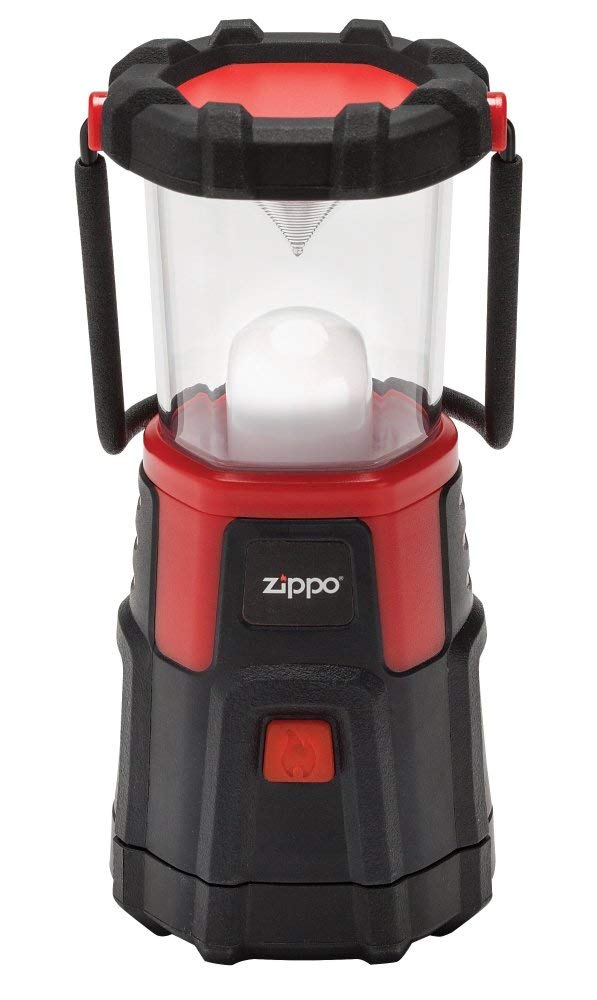 Zippo Rugged Lantern 350A - 350 Lumens, Black/Red, One Size, Durable Plastic Construction
