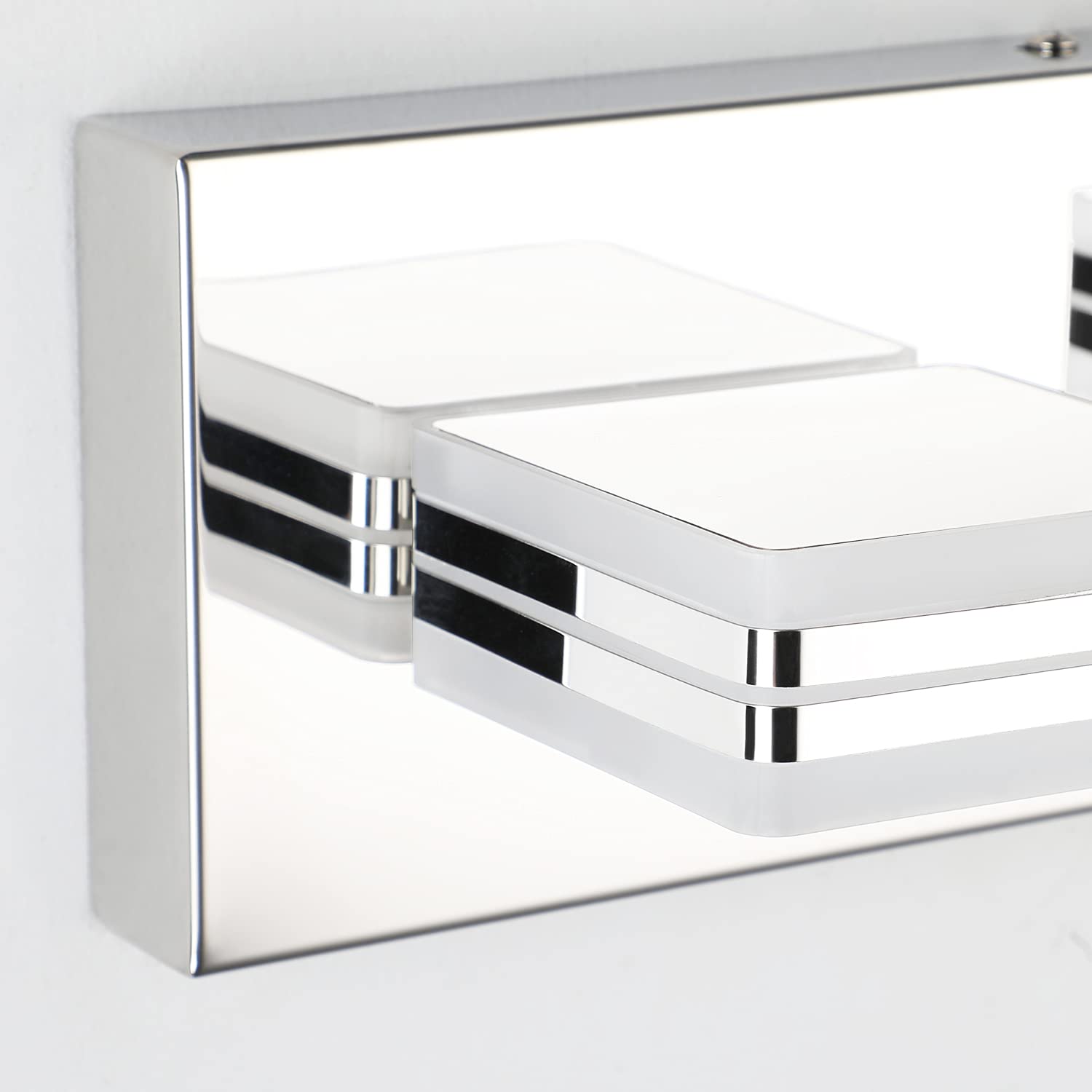 SOLFART 3 Light Chrome Vanity Lighting Fixtures - Modern Aluminum Bathroom Over Mirror Lights S9660-3T