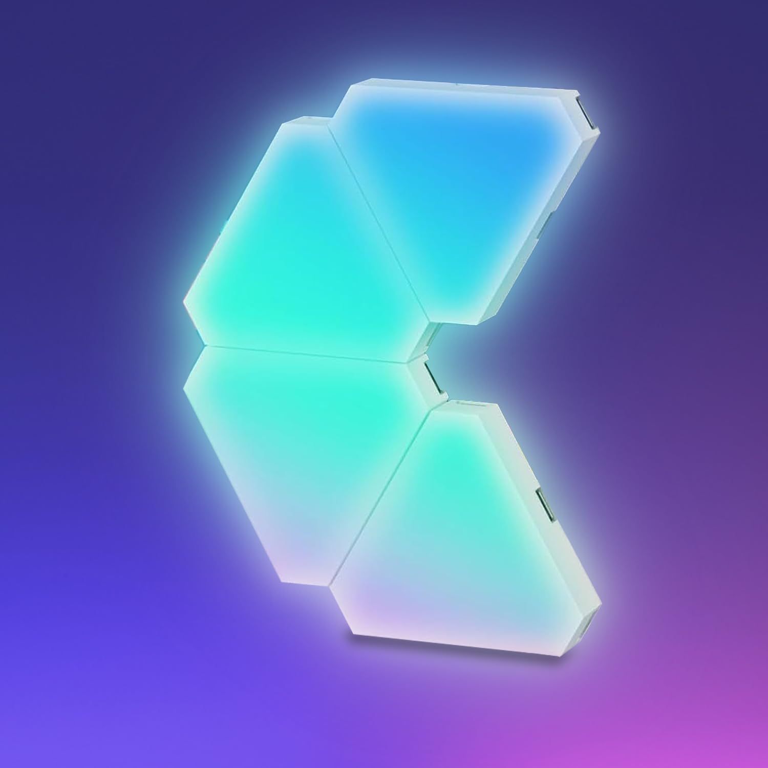 Amailtom Triangle Light 4 LED Panels for Expansion Only, Triangle Lights for Wall Dreamcolor Gaming Room Lights Decor, Smart LED