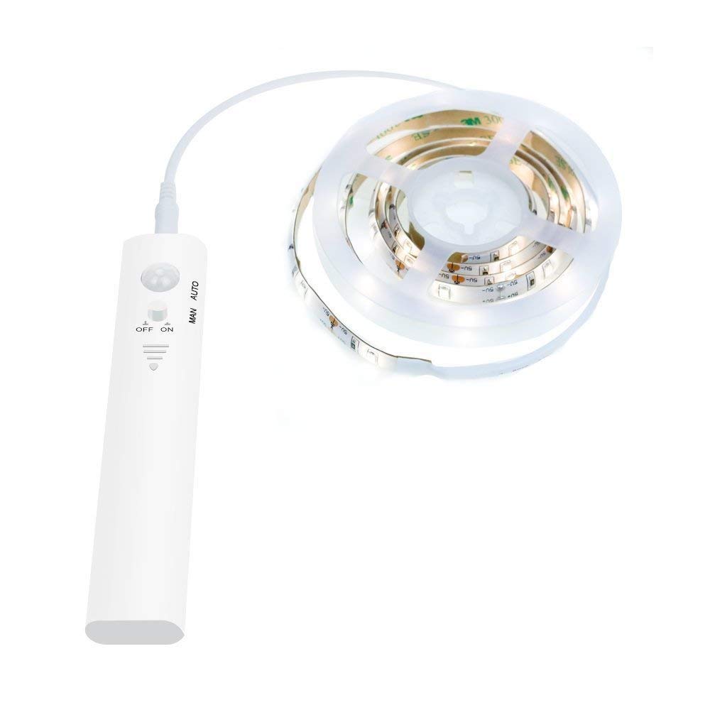 KUCAM Motion Sensor Wardrobe Light, 2M LED Strip, Battery Powered, Warm White, Model KCMS-V01