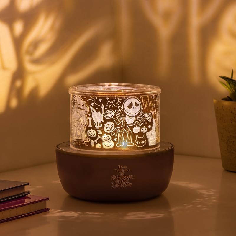 Paladone Nightmare Before Christmas Projector Lamp with Creepy Sounds, 4 Light Modes, Multi-Coloured Decorative Light