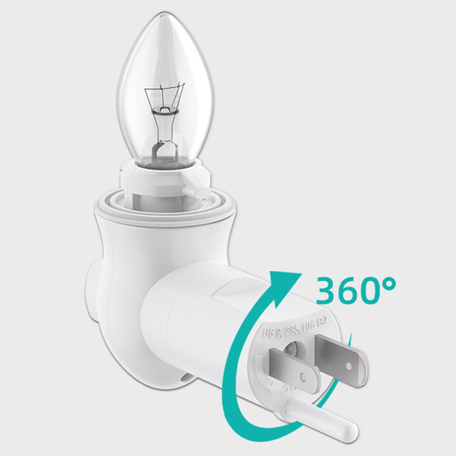 Plug In Night Light Module,Wall Light Plug With On/Off Switch,E12 Base Socket For Himalayan Crystal Salt Night Light,Wall Light (With Thread Gasket)