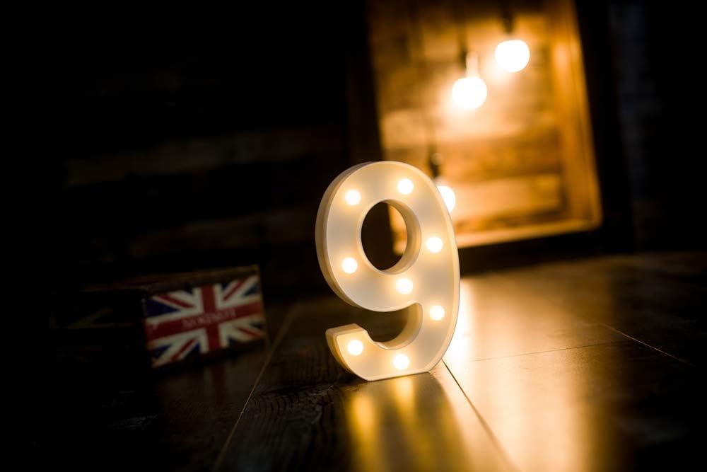 Foaky Rechargeable LED Letter Lights Sign Marquee Night Light for Parties, 9in, Warm-Rechargeable, Plastic