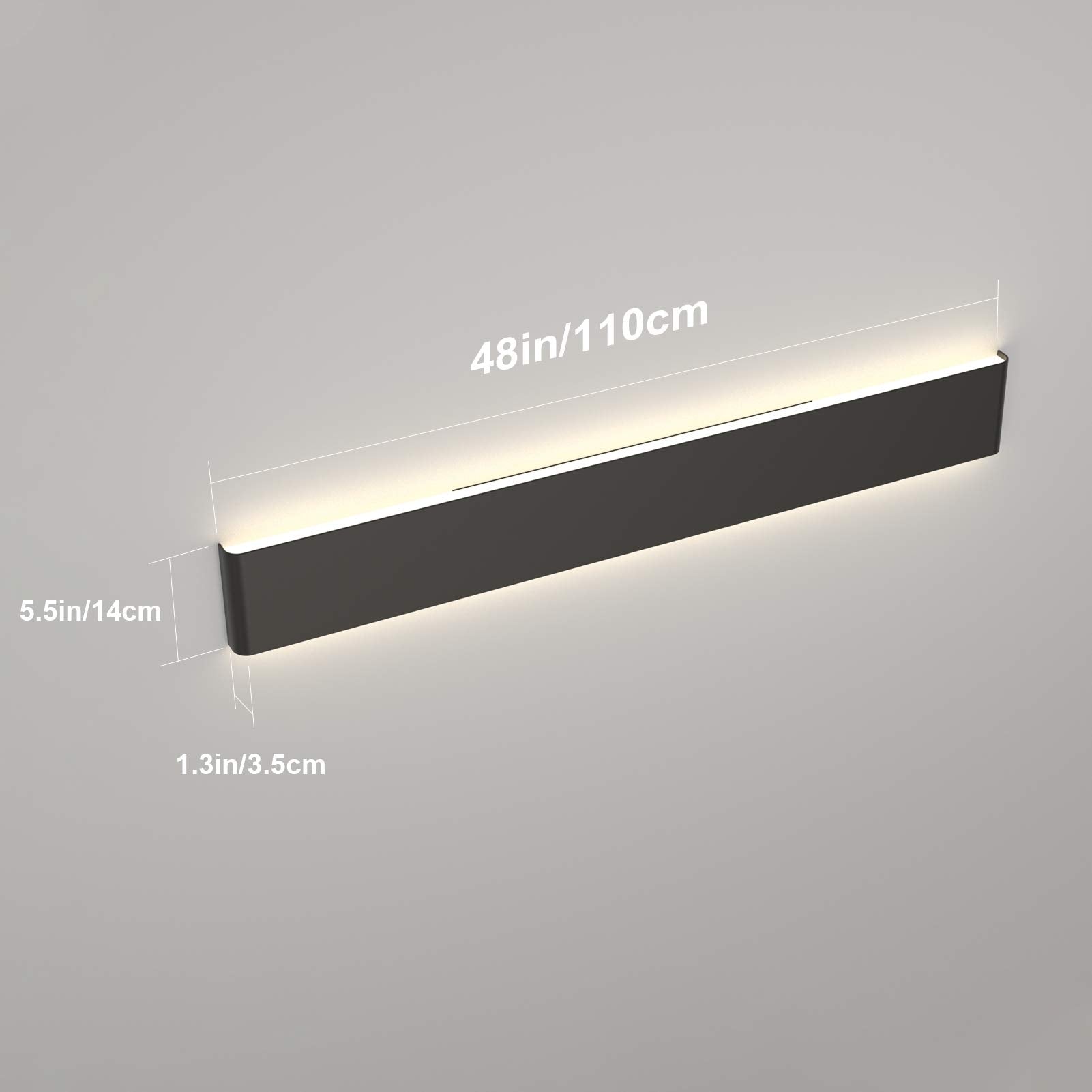 Ralbay LED Bathroom Vanity Light 35W Up and Down 43.3in Matte Black Fixture