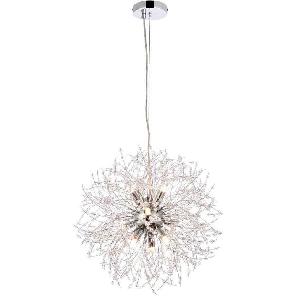 Elegant Lighting Luxurious Solace 9 Lights Pendant for Living Room, Bedroom & Hallway, Chrome