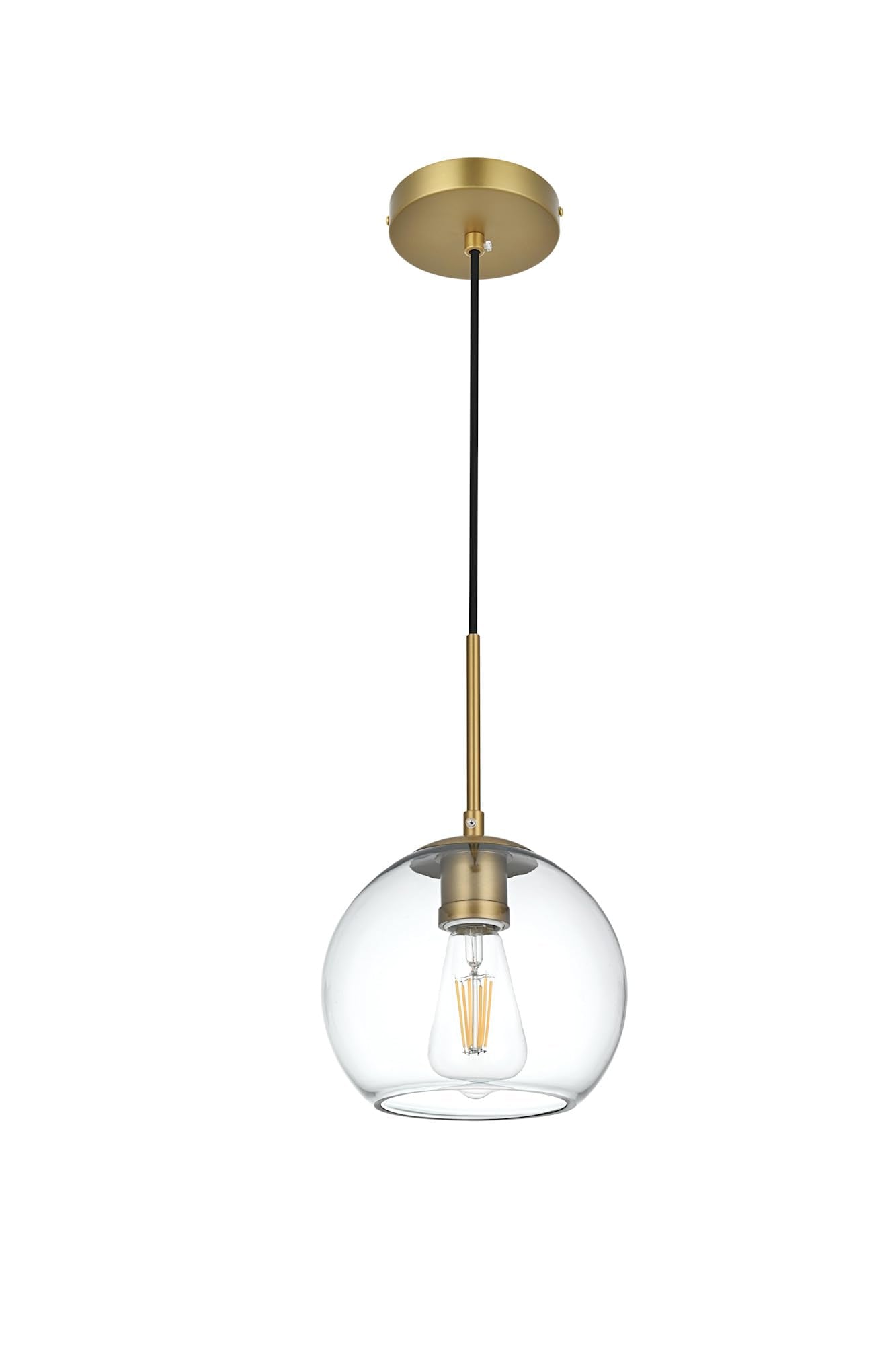 Living District Indoor Modern Home Decorative Bright Ceiling Baxter 1 Light Chrome Pendant with Clear Glass