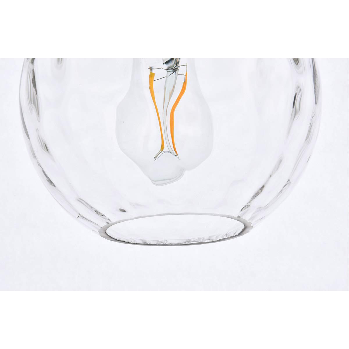 Living District Cashel 1-Light Mid-Century Metal Pendant in Chrome/Clear Finish