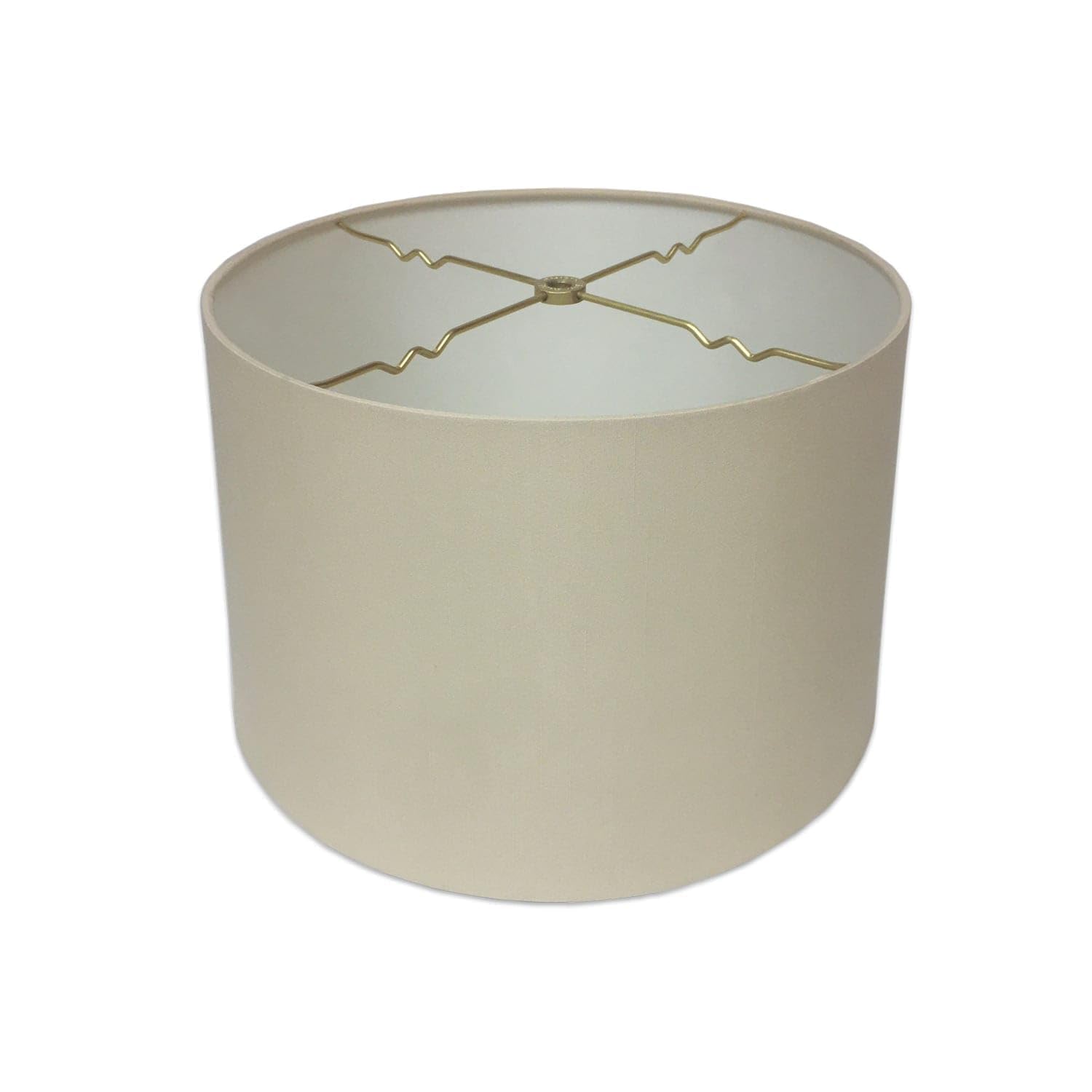 Royal Designs, Inc. Shallow Drum Hardback Lamp Shade, Fabric, Beige, 13 x 14 x 9, Model HB-610-14BG